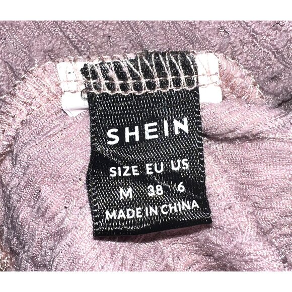 Pink Lace Short Sleeve Top By Shein Size M EU 38 US 6 Womens Lightweight Knit - Picture 3 of 3